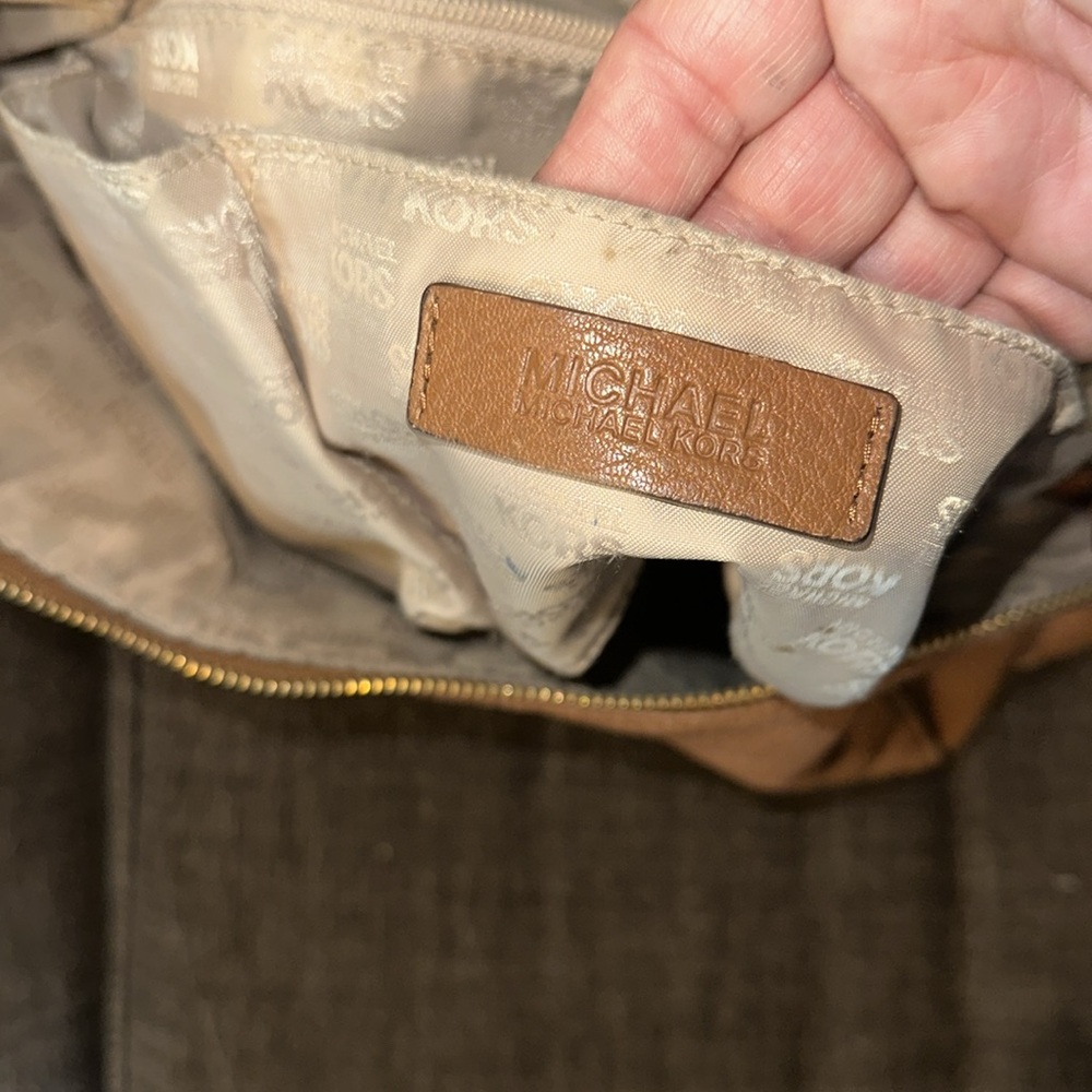 Chestnut Brown Micheal Kors hobo bag‎ AI-1403 chain strap zip top - Picture 9 of 11